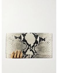 KHAITE - Embellished Snake-Effect Leather Clutch - Lyst