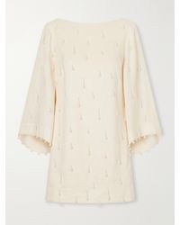 ANDRES OTALORA - Lo Aprendido Embellished Linen Mini Dress - Lyst