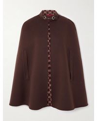 Gucci - Cape En Laine Et Soie Mélangées À Ornement - Lyst