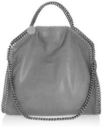 Stella McCartney Falabella Mittelgroße Schultertasche Aus Gebürstetem Kunstleder - Grau
