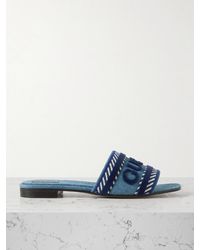 Gucci - Script Denim Sandal - Lyst