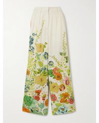 ALÉMAIS - Constance Floral-Print Tencel-Twill Wide-Leg Pants - Lyst