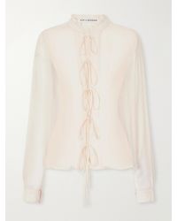 Alix Of Bohemia - Willa Lace-Up Gauze Blouse - Lyst