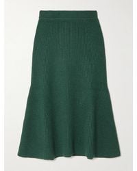 Zimmermann - Ribbed Wool Midi Skirt - Lyst