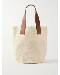 Sensi Studio - El Viajero Maxi Textured Leather-Trimmed Straw Tote - Lyst