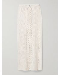 SARA CRISTINA - Sun Pearl-Embellished Crocheted Cotton Maxi Skirt - Lyst