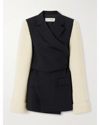 Dries Van Noten - Ribbed Wool And Cashmere-Blend Trimmed Wool-Twill Jacket - Lyst