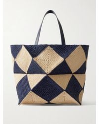 Loewe - Paula's Ibiza Xxl Puzzle Fold Leather-Trimmed Raffia Tote Bag - Lyst
