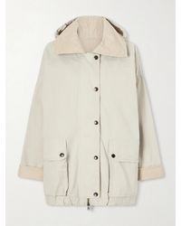 Brunello Cucinelli - Corduroy-Trimmed Cotton And Linen-Blend Coat - Lyst
