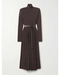 Norma Kamali - Belted Stretch-Jersey Turtleneck Midi Dress - Lyst
