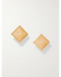 Saint Laurent - Tone Resin Clip Earrings - Lyst