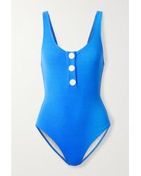 Solid & Striped The Anne-marie Gerippter Badeanzug - Blau