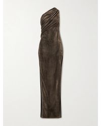 Rick Owens - Athena Arrowhead One-Shoulder Draped Crushed-Velvet Gown - Lyst