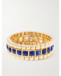 Roxanne Assoulin - The Puffy Stud Set Of Three-Tone Crystal Bracelets - Lyst