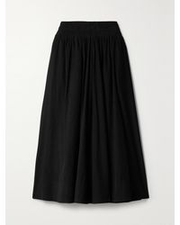 Suzie Kondi - The Kyria Pleated Cotton-Corduroy Midi Skirt - Lyst