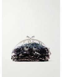 Anya Hindmarch - Embellished Eyes Sequin-Trimmed Satin Clutch - Lyst