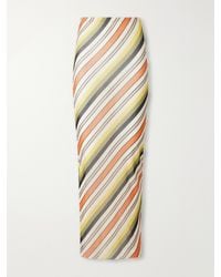 Jean Paul Gaultier - Retro Stripe Printed Mesh Maxi Skirt - Lyst