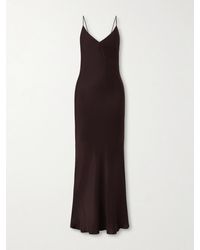 Anine Bing - Laurel Silk-Blend Satin Maxi Dress - Lyst
