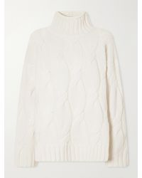Loulou de Saison - Wara Cable-Knit Cashmere Turtleneck Sweater - Lyst