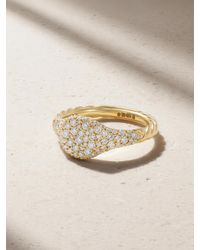 David Yurman - Bague De Petit Doigt En Or 18 Carats (750/1000) Et Diamants Petite Pavé - Lyst