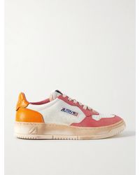 Autry - Super Vintage Distressed Leather Sneakers - Lyst