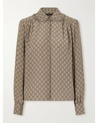 Gucci - Gg Supreme Printed Silk Shirt - Lyst