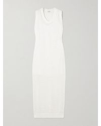 Brunello Cucinelli - Sequin-Embellished Open-Knit Cotton-Blend Midi Dress - Lyst