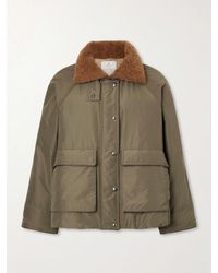 Brunello Cucinelli - Shearling-Trimmed Padded Cotton-Blend Down Jacket - Lyst