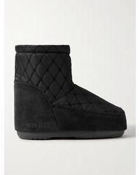 Moon Boot - Icon Low Suede-Trimmed Quilted Shell Snow Boots - Lyst