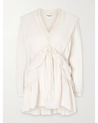 Isabel Marant - Damya Lace-Trimmed Cotton-Blend Mini Dress - Lyst