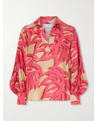 Themis Z - Ismene Printed Silk-Blend Satin Blouse - Lyst