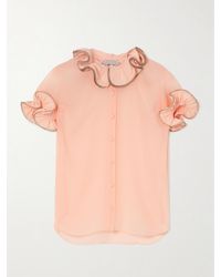 Coperni - Bluse Aus Chiffon Mit Rüschen Und Reißverschlüssen - Lyst