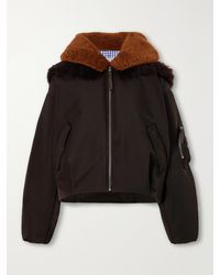 Loewe - Shearling-Trimmed Shell Bomber Jacket - Lyst