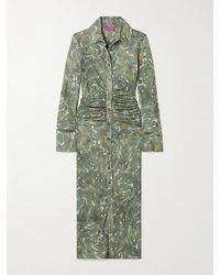 Altuzarra - Claudia Ruched Floral-Print Crepe-Jersey Midi Dress - Lyst