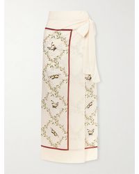 Agua Bendita - Floral-Print Wrap Cotton And Silk-Blend Coverup - Lyst