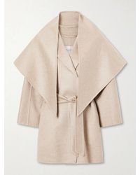 Max Mara - Belted Scarf-Detailed Cashmere Coat - Lyst