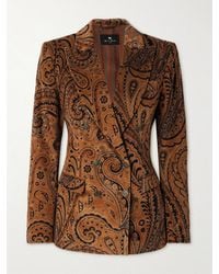 Etro - Doppelreihiger Blazer Aus Cord Aus Einer Baumwollmischung Mit Paisley-Print - Lyst