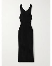 KHAITE - Ottilie Ribbed Cotton-Blend Midi Dress - Lyst