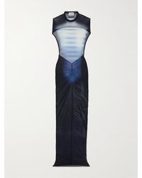 Jean Paul Gaultier - Le Mâle Maxikleid Aus Stretch-Mesh Mit Raffungen Und Print - Lyst