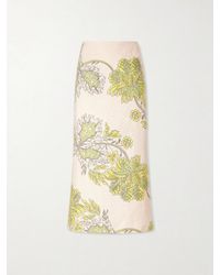 La DoubleJ - Floral-Print Textured Cotton-Blend Midi Skirt - Lyst