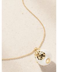 Yvonne Léon - Belle De Nuit 9-Karat, Diamond, Pearl And Enamel Necklace - Lyst
