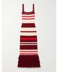 Johanna Ortiz - Embayed Maxikleid Aus Gehäkelter Pima-Baumwolle Mit Fransen - Lyst