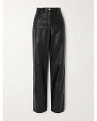 Versace - Leather Straight-Leg Pants - Lyst