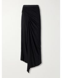 Rick Owens - Anthem Draped Jersey Midi Skirt - Lyst
