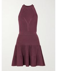 Balmain - Minikleid Aus Geripptem Pointelle-Strick - Lyst