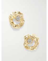 Oscar de la Renta - Goldfarbene Ohrringe Mit Kristallen - Lyst