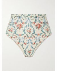 Agua Bendita - Nopal Mosqueta Ruffled Floral-Print Recycled Bikini Briefs - Lyst