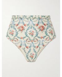 Agua Bendita - Nopal Mosqueta Ruffled Floral-Print Recycled Bikini Briefs - Lyst