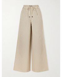 Max Mara - Striped Cotton And Silk-Blend Pants - Lyst