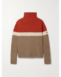 Moncler - Striped Wool-blend Turtleneck Sweater - Lyst